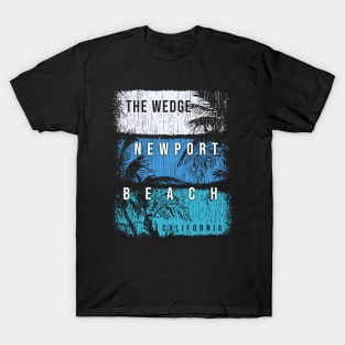 The Wedge Newport Beach California Brush Strokes and Palms T-Shirt